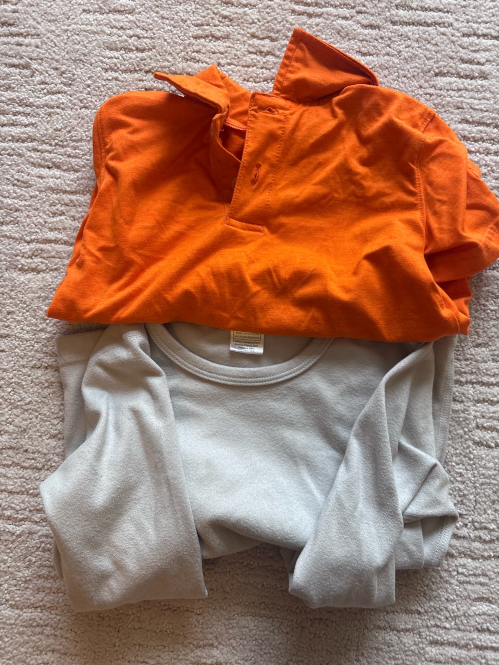 Kids Short-Sleeve T-Shirt Set - Orange & Light Gray